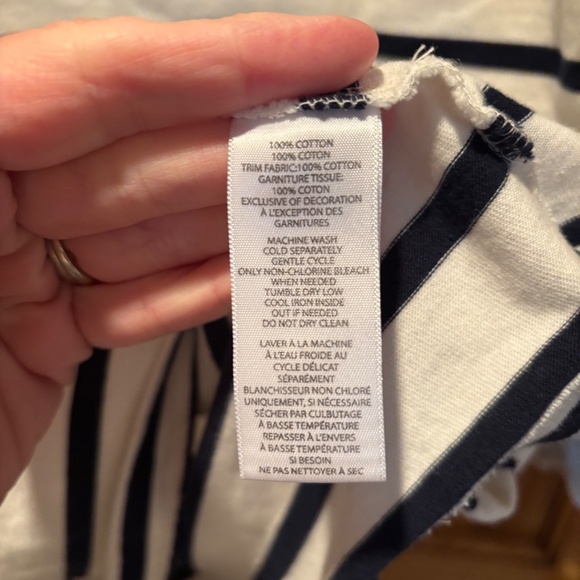 Beachlunchlounge Cotton Striped Dress in White and Blue Small Nautical - Picture 6 of 7